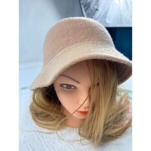 Wool Cloche‎ Hat Womens Tan Beige Vintage Style Soft Warm Fall Winter